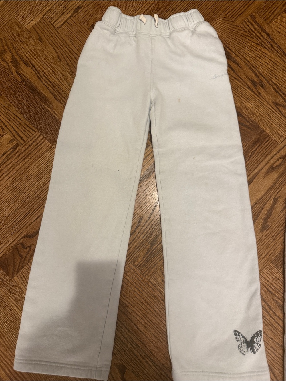 abercrombie kids Light Gray Sweatpants with Butterfly Accent